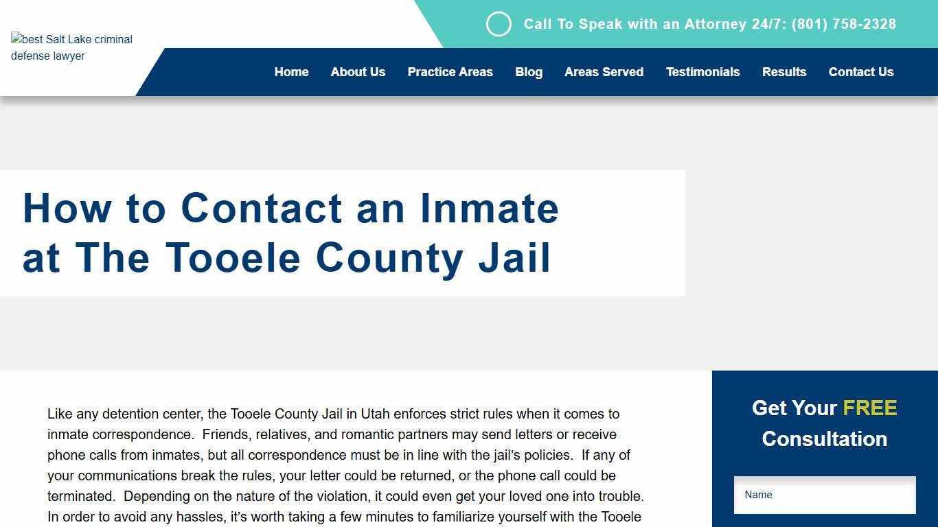 How to Contact an Inmate at Tooele County Jail